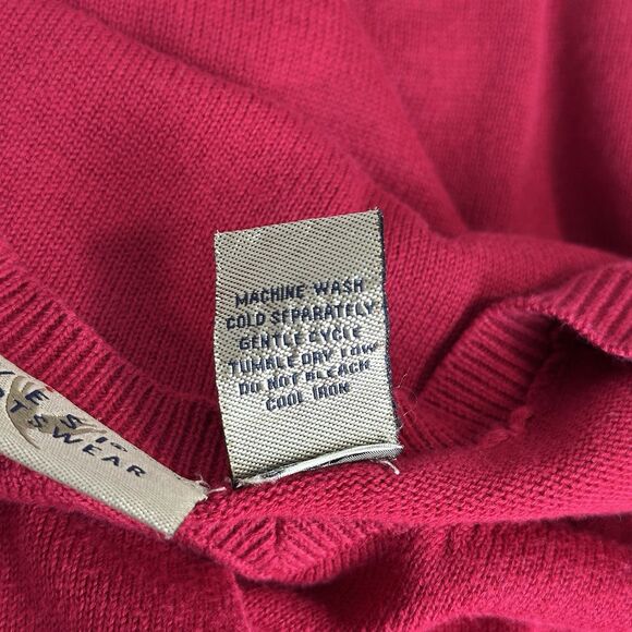 Rare Vtg 90s Cleveland Indians Sweater Vest Men XL Red Pima Cotton MLB Baseball - Picture 9 of 11